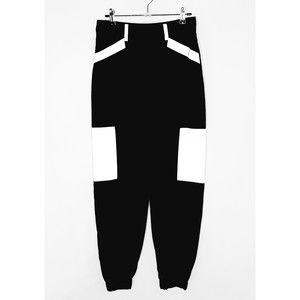 Forever 21 Jogger Pants Color Block Black/Reflective Silver Size Small
